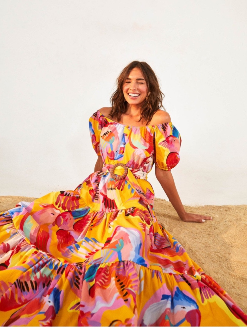 FARM Rio Macaw Puff Sleeve Maxi - Picture 2 of 7